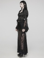 Black Gothic Gorgeous Palace Lace Flared Sleeve Shirt for Women