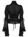 Black Gothic Gorgeous Palace Lace Flared Sleeve Shirt for Women