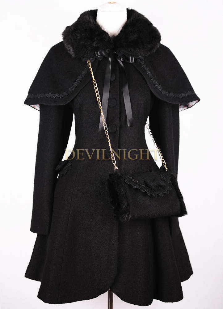 Black Sweet Winter Lolita Cape Coat