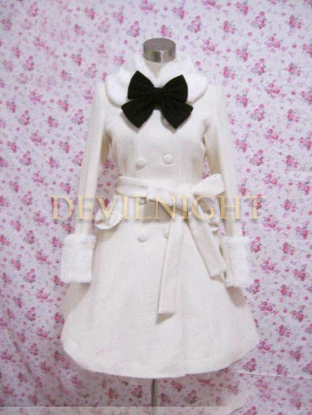 White Elegant Winter Lolita Coat