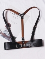 Black Gothic Punk PU Leather Belt Harness