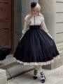 Black Rose Embroidery Classic Fake Two-Piece Lolita OP Dress
