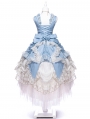 Ripalbella Blue Ruffle Tiered Wedding Classic Lolita JSK Dress Set