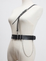 Black Gothic Punk Metal Chain Cross-Shoulder Strap Belt Harness