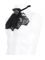 Black Gothic Retro Lace Embroidery Pendant Bow Tie for Men