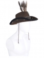 Brown Steampunk Cowboy Feather Hat for Men