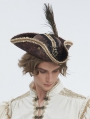 Brown Steampunk Retro Lace Trim Pirate Hat for Men