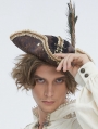 Brown Steampunk Retro Lace Trim Pirate Hat for Men