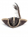 Brown Steampunk Retro Lace Trim Pirate Hat for Men