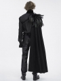 Black Gothic Medieval One Shoulder Feather Long Cape for Men
