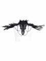 Black Gothic Vintage Feather Fur Beaded Collar for Men