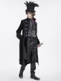 Black Gothic Vintage Pattern Party Swallowtail Jacket for Men