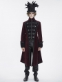 Wine Red Gothic Vintage Pattern Party Swallowtail Jacket for Men