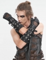 Black Gothic Punk Spiked Rivet Belt Gloves for Men