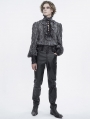 Retro Gothic Ruffled Lace-Up Long Sleeve Shirt for Men