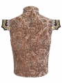 Gold and Brown Brocade Retro Armor Waistcoat for Men