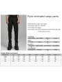 Black Gothic Punk Pockets Minimalist Cargo Pants for Men
