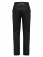 Black Vintage Gothic Jacquard Patchwork Slim Fit Pants for Men
