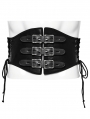 Black Gothic Punk Drawstring Underbust Corset Waistband for Men