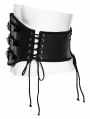 Black Gothic Punk Drawstring Underbust Corset Waistband for Men