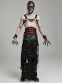 Black and Red Gothic Punk Drawstring Underbust Corset Waistband for Men