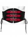 Black and Red Gothic Punk Drawstring Underbust Corset Waistband for Men