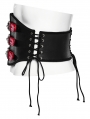 Black and Red Gothic Punk Drawstring Underbust Corset Waistband for Men