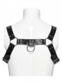 Black Gothic Punk PU Leather Harness for Men