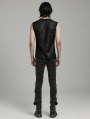 Black Gothic Punk Decadent Daily Fitted Tank Top for Men