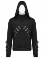 Black Gothic Punk Rivet Daily Knit Hoodie for Men