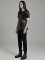 Black Gothic Punk Techwear Short Sleeve T-Shirt for Men