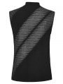 Black Gothic Punk Splicing Knitted Tank Top for Men