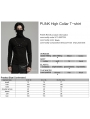 Black Gothic Punk High Collar Knitted Long Sleeve T-Shirt for Men