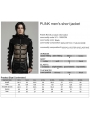 Black Gothic Punk Men's Hollow Out Sleeves Short Hooded Jacket