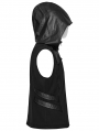 Black Gothic Punk Techwear Hooded Vest for Men