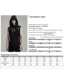 Black Gothic Punk Techwear Hooded Vest for Men