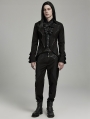 Black Retro Gothic Fake Two-Piece Gentlemen's Party Tuxedo Jacket