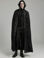 Black Retro Gothic Decadent Bat Collar Double Breasted Halloween Cloak for Men