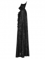 Black Retro Gothic Decadent Bat Collar Double Breasted Halloween Cloak for Men