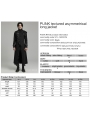 Black Gothic Punk Textured Asymmetrical Long Jacket for Men