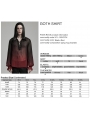 Black and Red Vintage Gothic Loose Lantern Sleeve Perspective Chiffon Shirt for Men