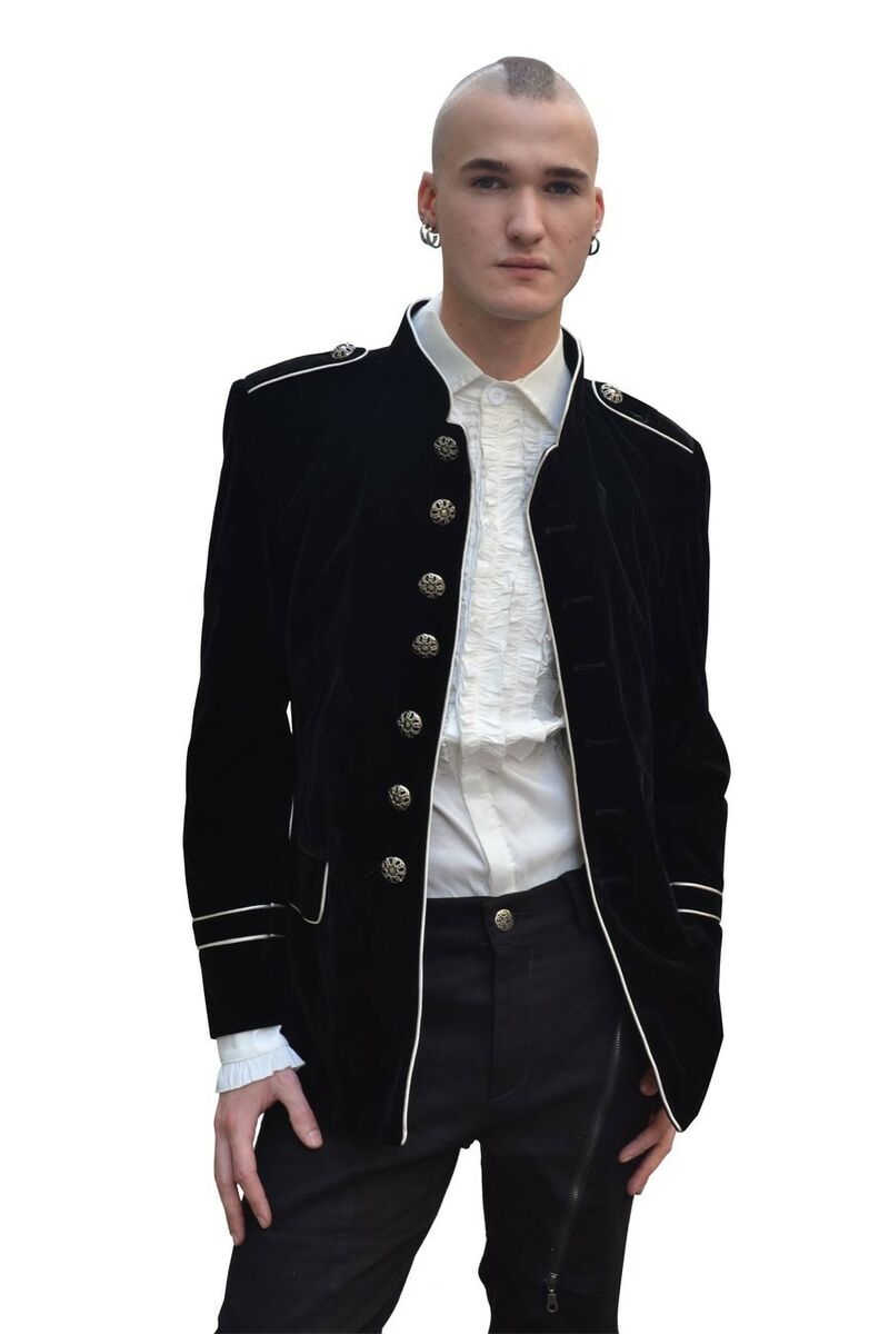 Black Military Style Gothic Coat for Men