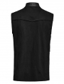 Black Gothic Punk Asymmetric Mesh Splicing Sleeveless Shirt for Men