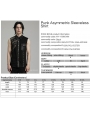 Black Gothic Punk Asymmetric Mesh Splicing Sleeveless Shirt for Men