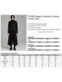 Black Gothic Punk Spike Rivet Lapel Collar Long Coat for Men