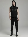 Black Gothic Punk Metal Personalized 3D Pocket Vest for Men