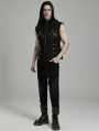 Black Gothic Punk Metal Personalized 3D Pocket Vest for Men