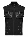 Black Gothic Punk Metal Personalized 3D Pocket Vest for Men