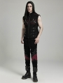 Black and Red Gothic Punk Metal Personalized 3D Pocket Vest for Men