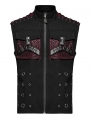 Black and Red Gothic Punk Metal Personalized 3D Pocket Vest for Men